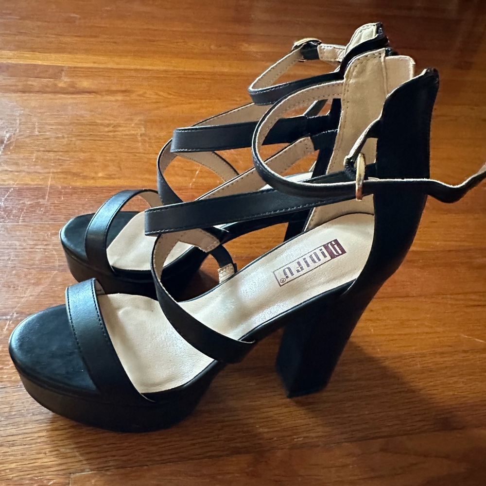 Black platform heels